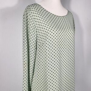 Ann Taylor Factory Womens Mint Green Floral Roll Tab Long Sleeve Blouse Small